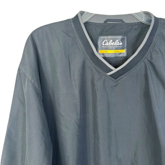 Cabelas Men’s Sweatshirt Large Black Windbreaker Pullover Lightweight Active - Picture 2 of 8